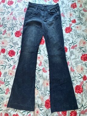 Dear John Navy Corduroy Flared Jeans Pants Size 27 EUC